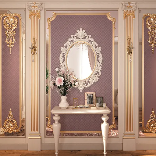 C-002-1-3 Double beech frame wall decor with acanthus leaves